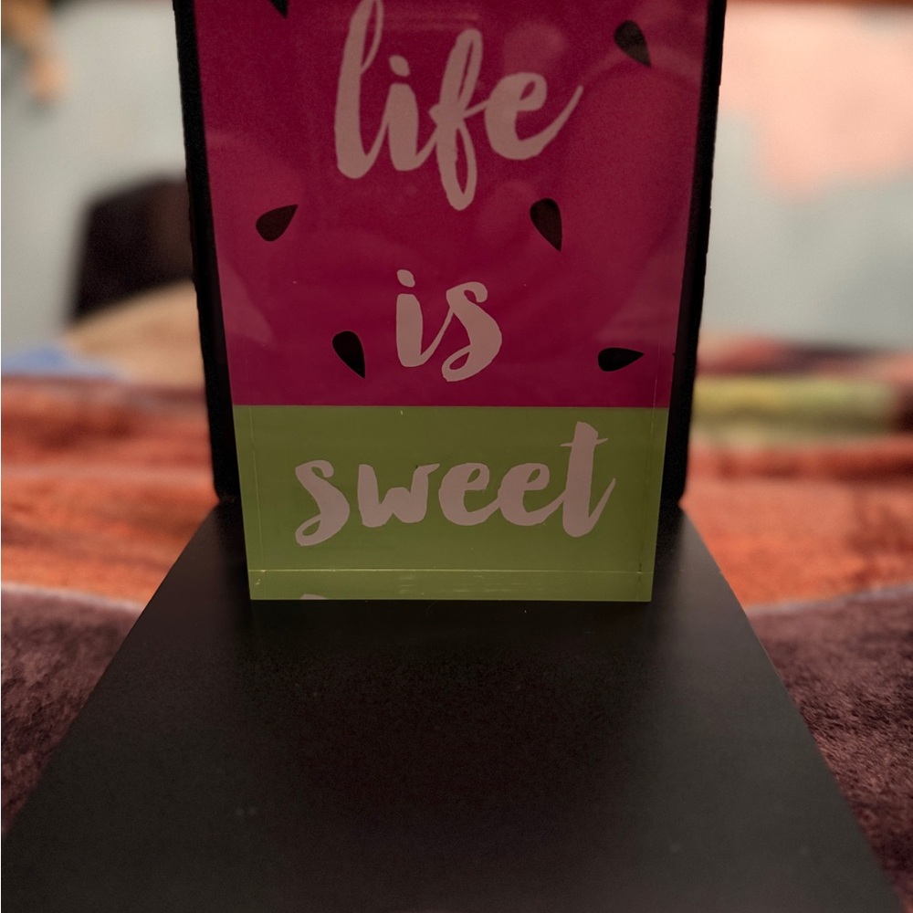 Life is Sweet‎ Acrylic Sign - Watermelon Summer Spring Decor Pink Green